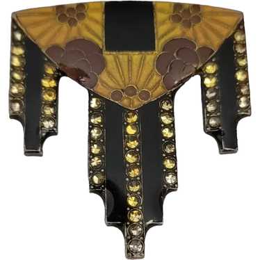 Bex Style Trombone Clasp Rhinestone Enamel Art De… - image 1