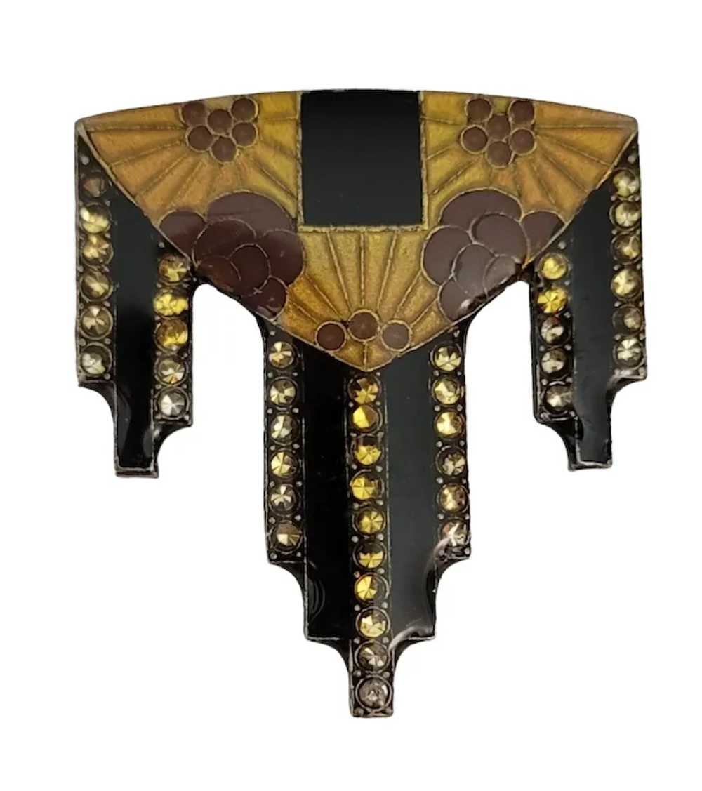 Bex Style Trombone Clasp Rhinestone Enamel Art De… - image 6