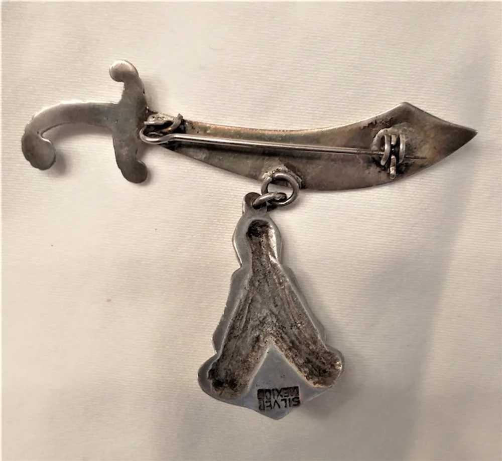 Vintage silver Mexico sword with Genie - image 2