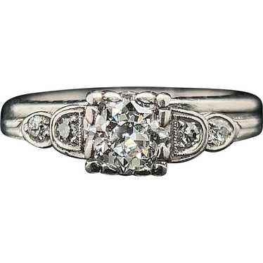 Art Deco .58ct. Diamond Antique Wedding Ring - Set