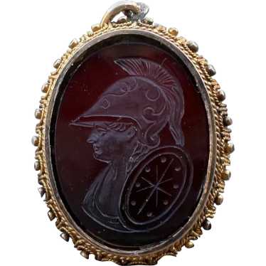 Victorian Carnelian and Gold Pendant - image 1