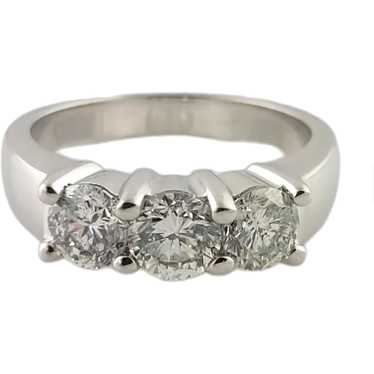 14 Karat White Gold 3 Stone Diamond Ring 1.32cts.… - image 1