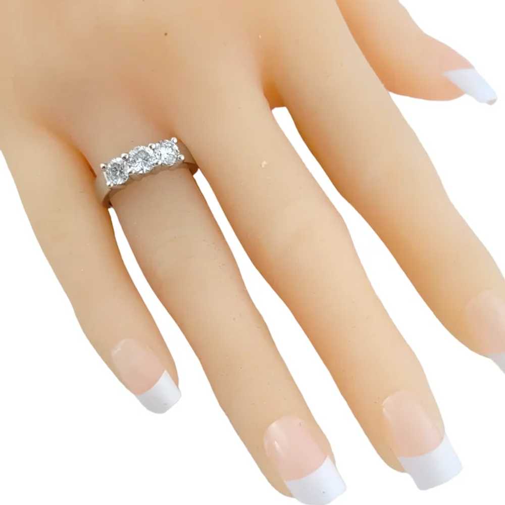 14 Karat White Gold 3 Stone Diamond Ring 1.32cts.… - image 8