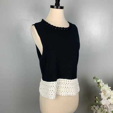 Alice + Olivia Alice + Olivia Black Knit Top Large