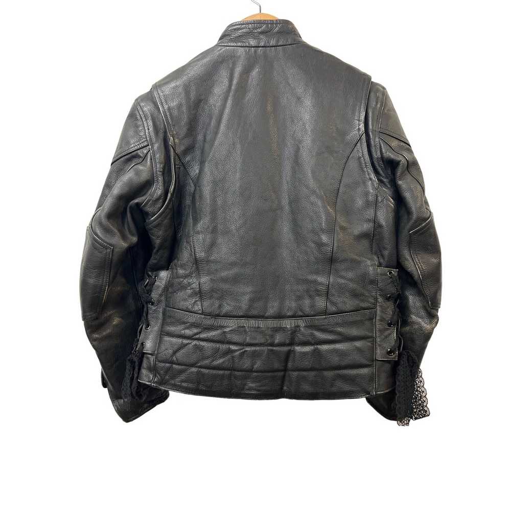 Leather Jacket River Road Black Biker Motorcycle … - image 8