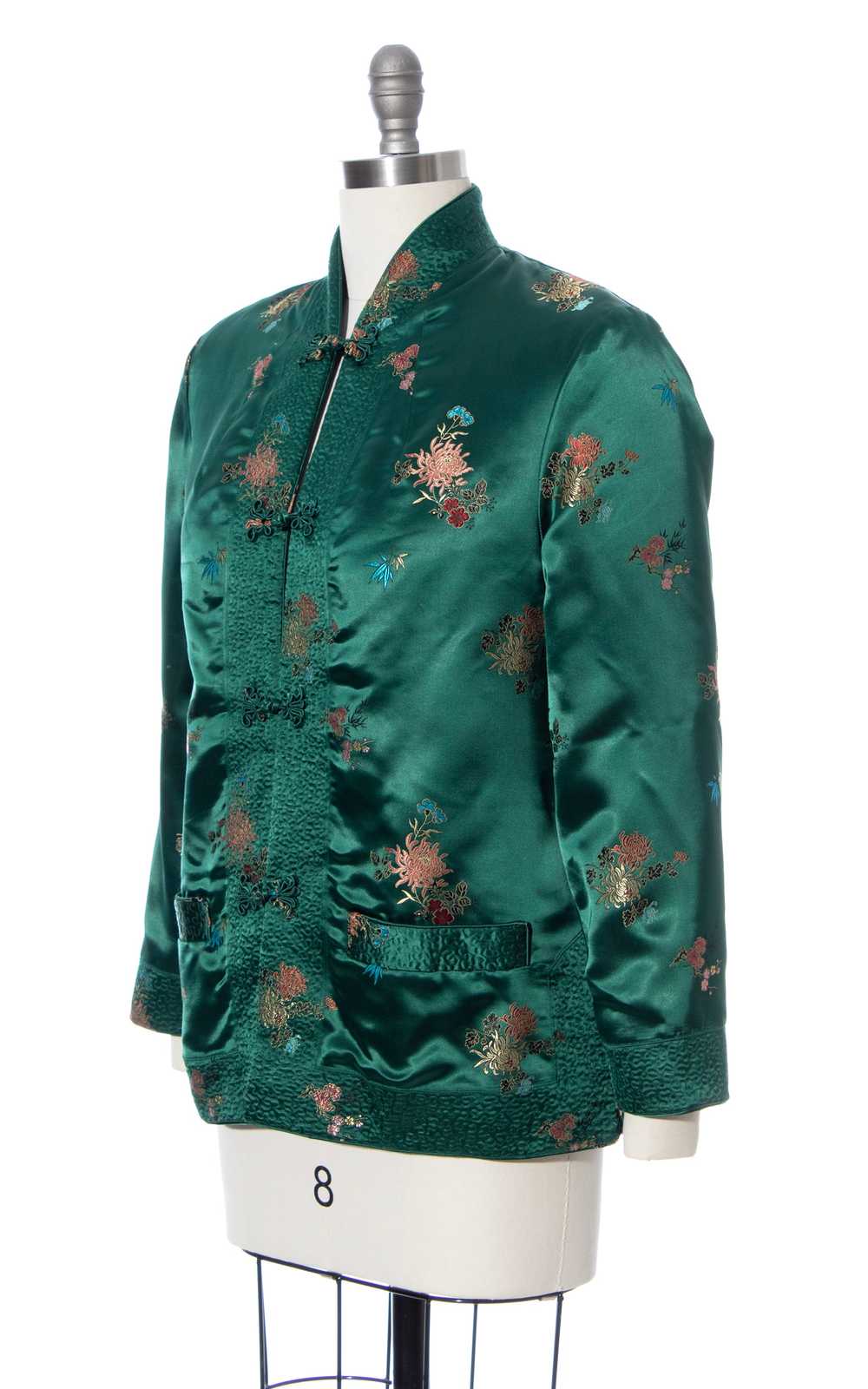 1960s REVERSIBLE Floral Satin Jacquard Jacket | s… - image 3