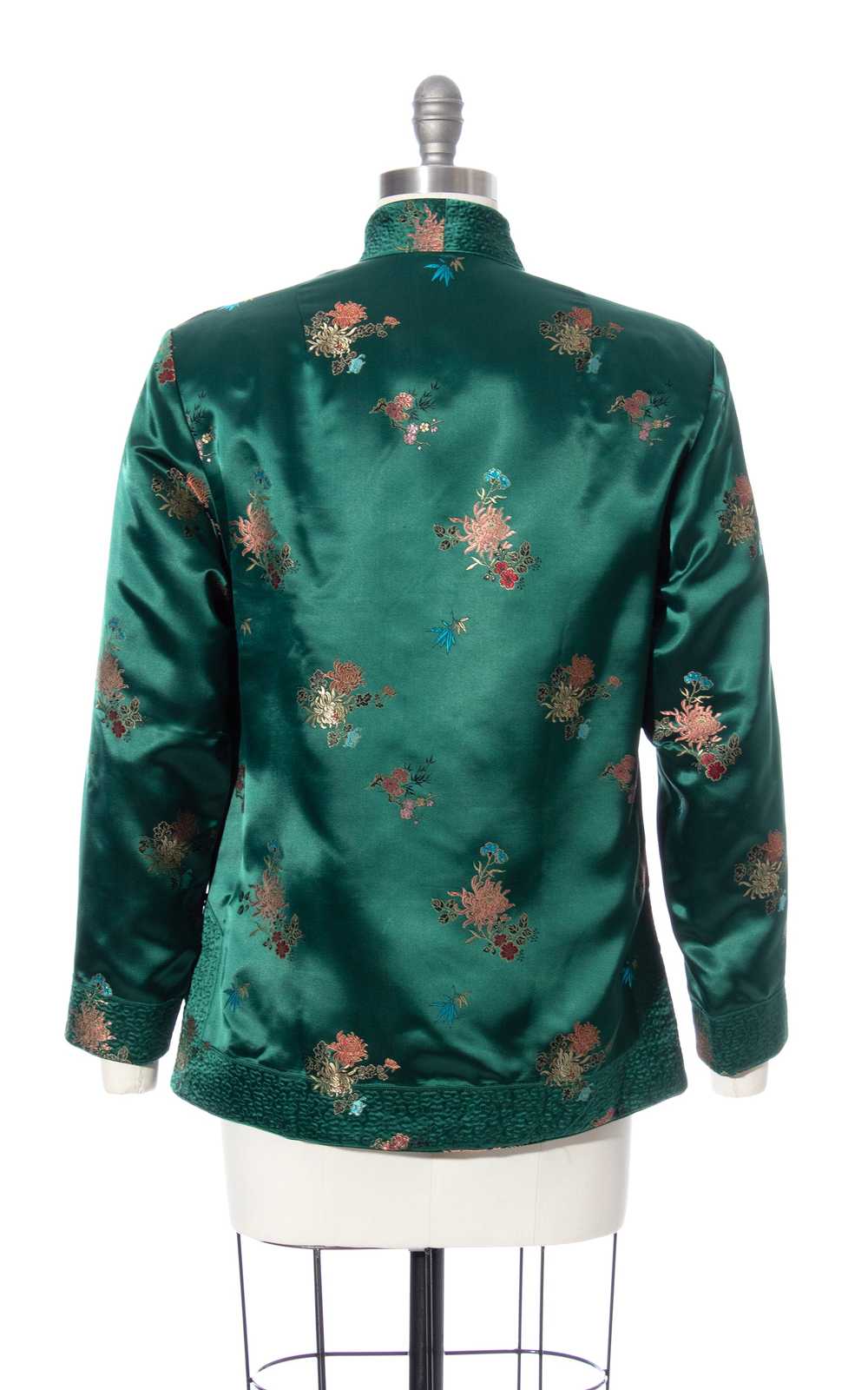 1960s REVERSIBLE Floral Satin Jacquard Jacket | s… - image 5
