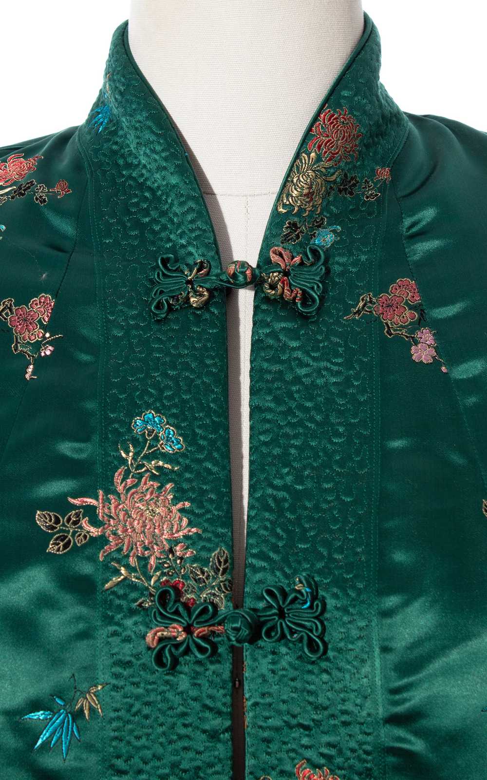 1960s REVERSIBLE Floral Satin Jacquard Jacket | s… - image 8