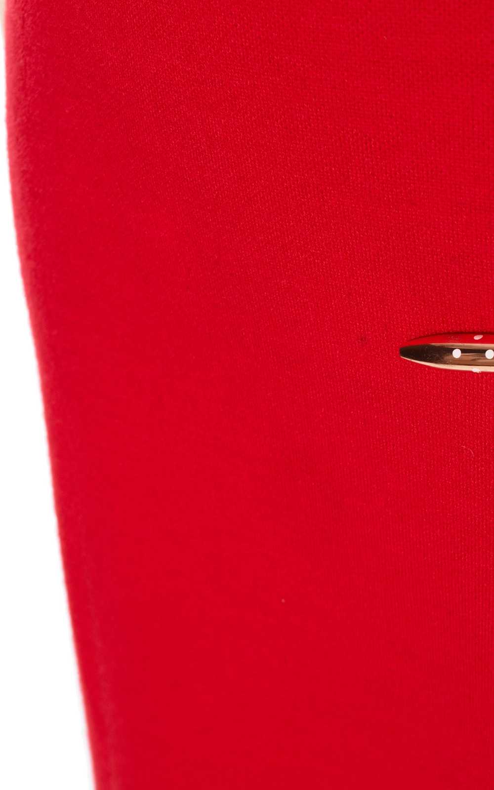 1960s Red Knit Wool Wiggle Dress | x-small/small - image 7