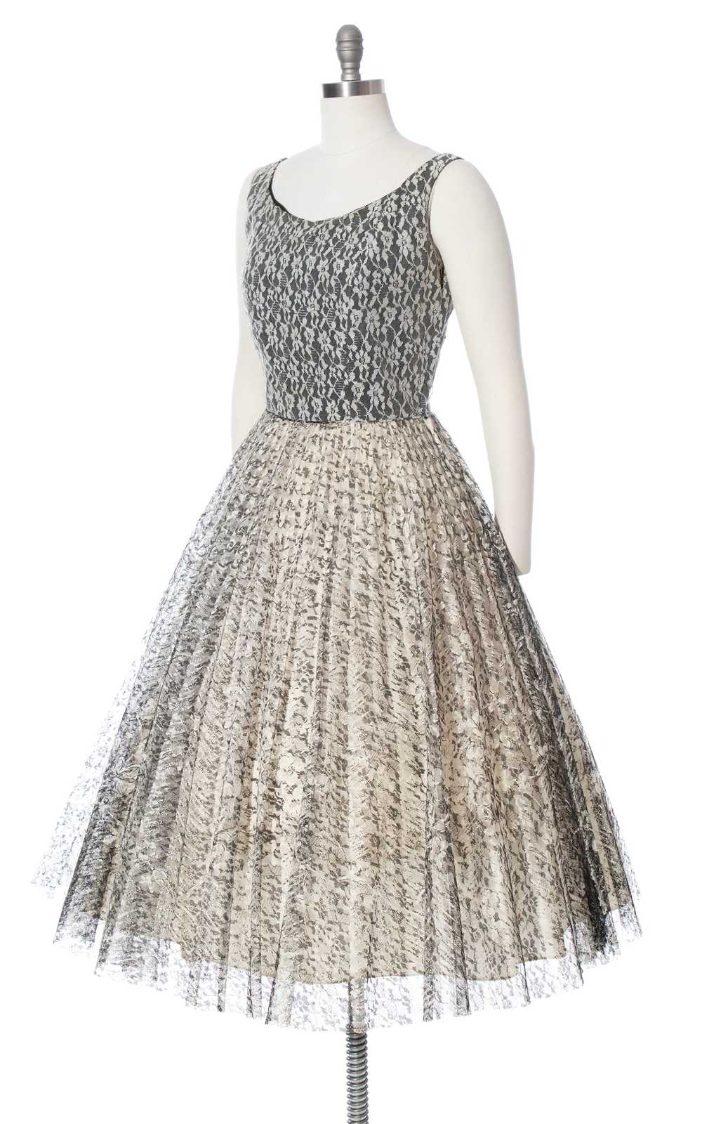 1950s EMMA DOMB Lace Party Dress | medium - image 3