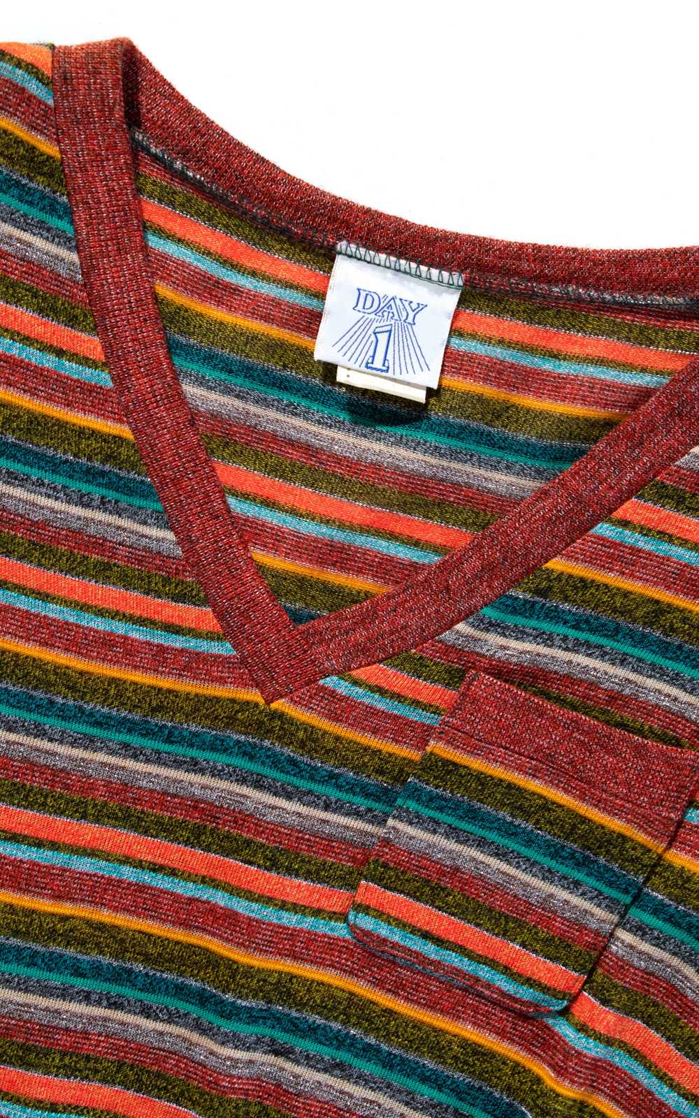 1970s Metallic Striped Jersey Dress | x-small - image 7
