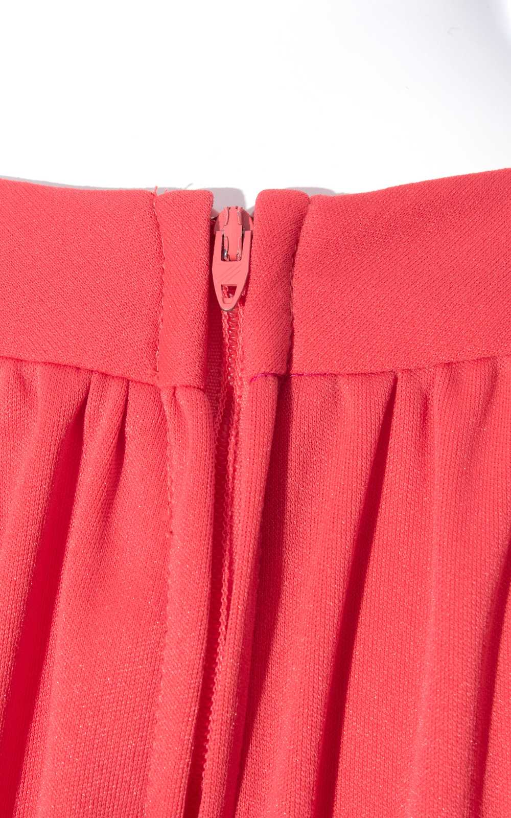 1970s Salmon Pink Jersey Knit Jumpsuit | x-small/… - image 7