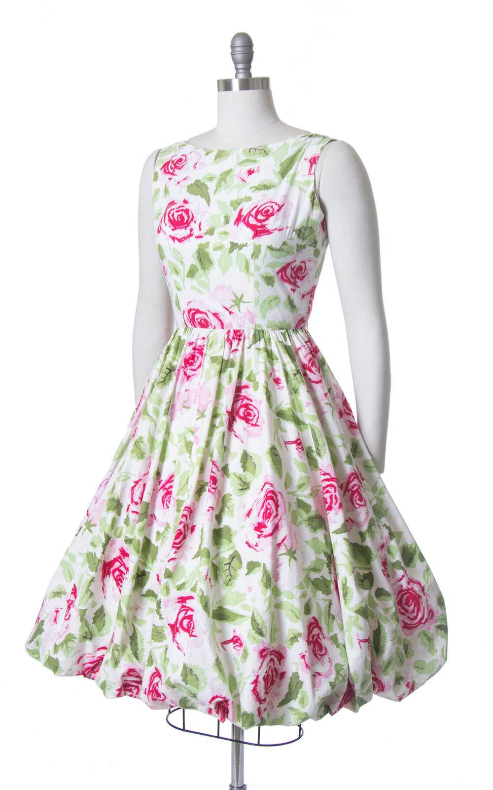 1950s Jerry Gilden Pink Rose Print Cotton Sundres… - image 3