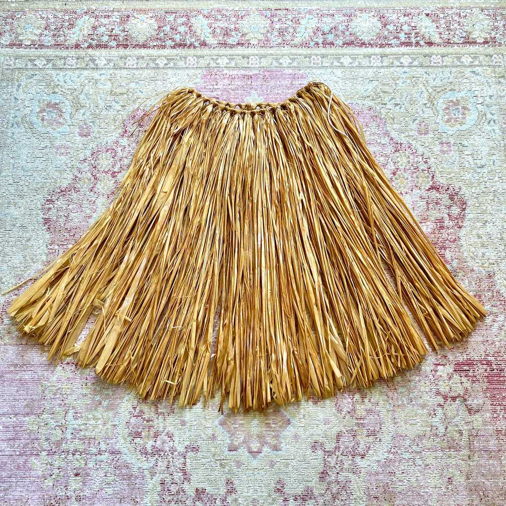 [AS-IS] Vintage Straw Hula Skirt | small - image 1