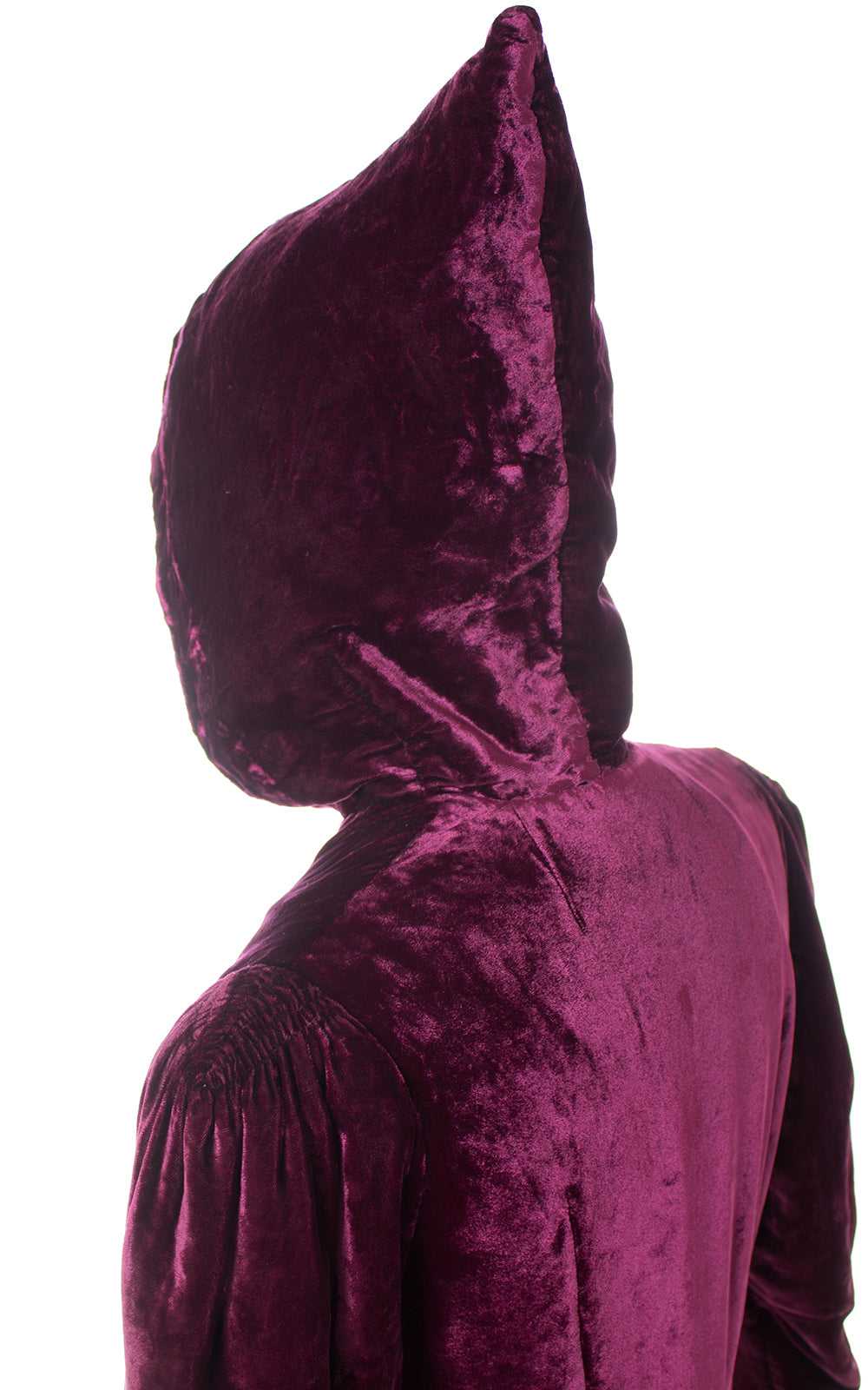 1930s Hooded Purple Silk Velvet Coat | xs/small - image 9