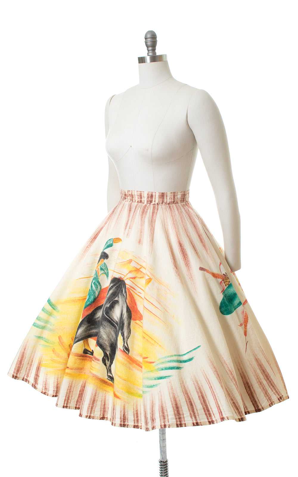 1950s Bullfighter Novelty Print Hand-Painted Mexi… - image 3