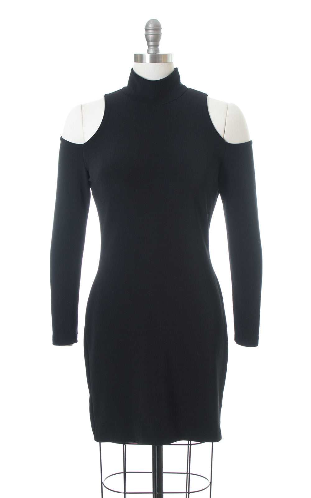 1990s Cold Shoulder Stretchy Bodycon Dress | smal… - image 1