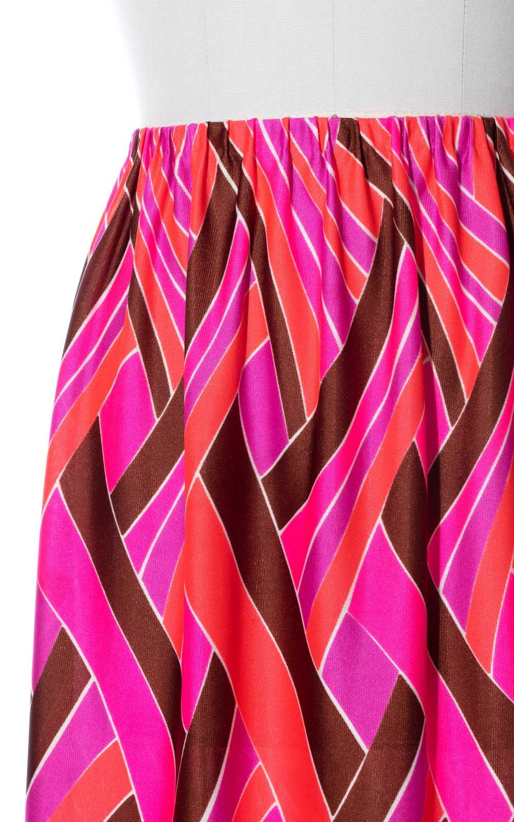 1970s JANTZEN Psychedelic Printed Maxi Skirt | sm… - image 2