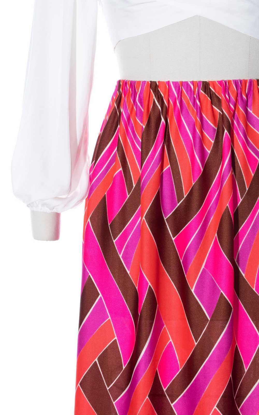 1970s JANTZEN Psychedelic Printed Maxi Skirt | sm… - image 6