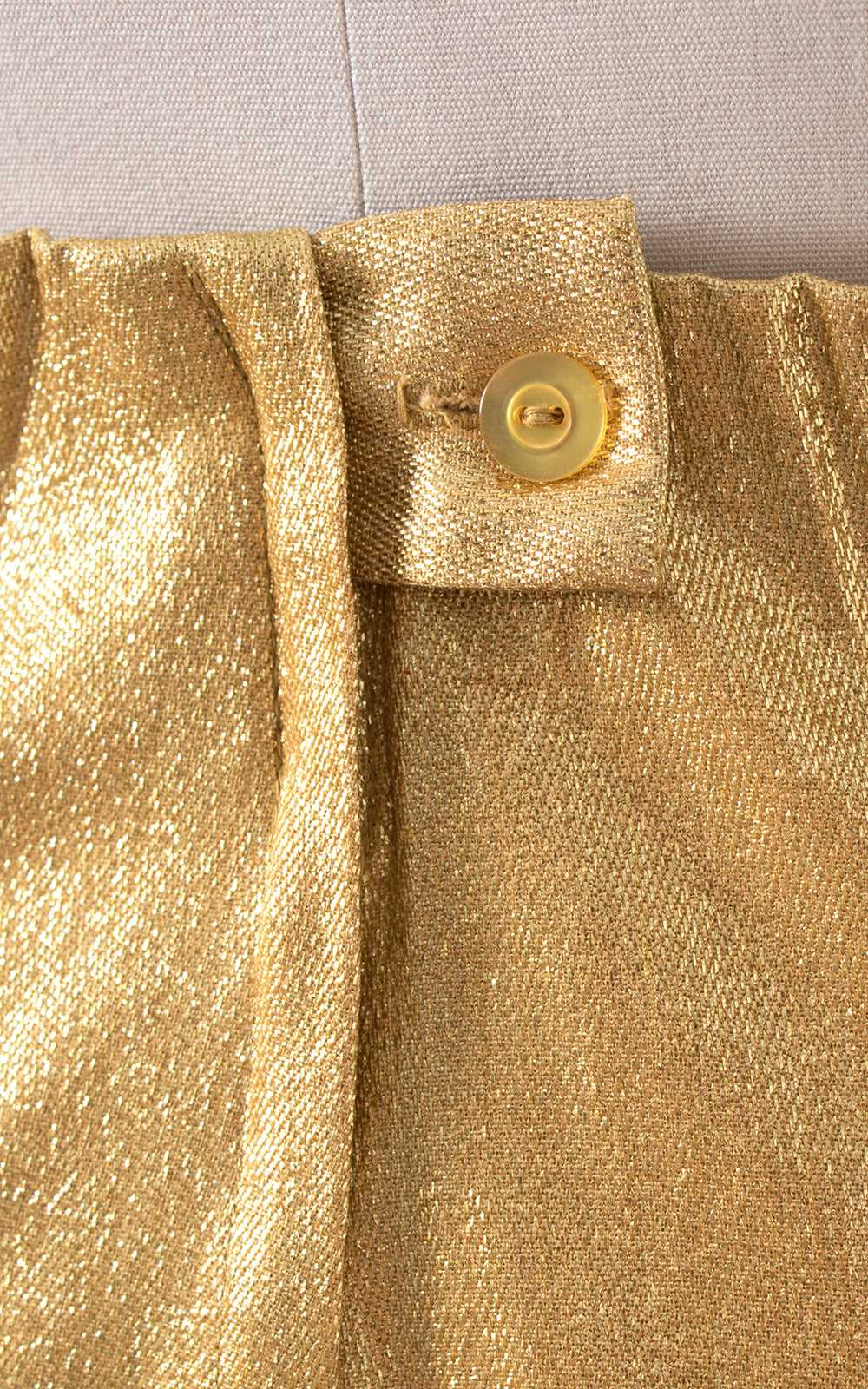 1950s Metallic Gold Lamé Cigarette Pants | small - image 6