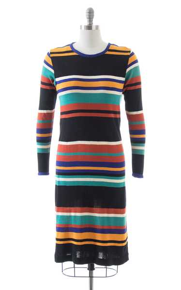 1960s 1970s MISSONI Striped Knit Wool Sweater Dres