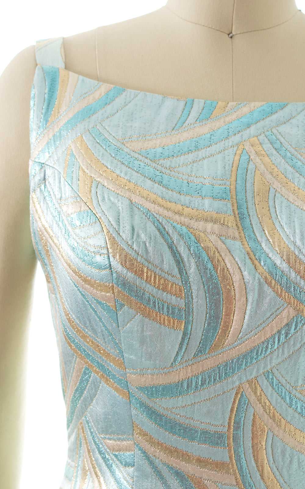 1960s Metallic Swirls Gown | x-small/small - image 2