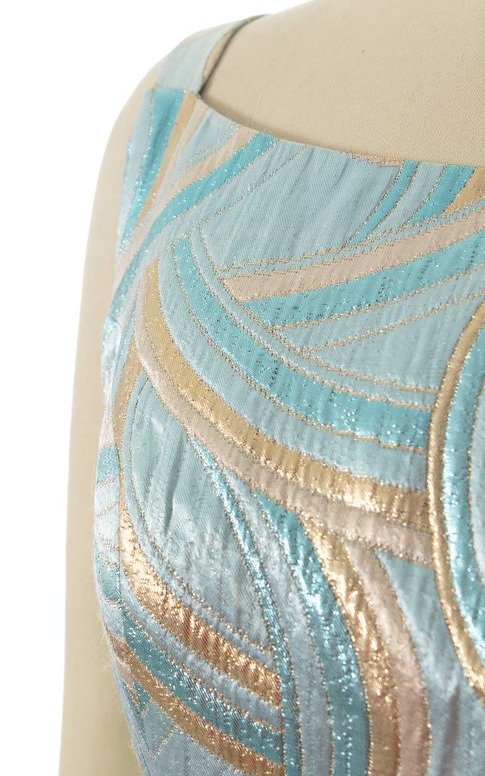 1960s Metallic Swirls Gown | x-small/small - image 6