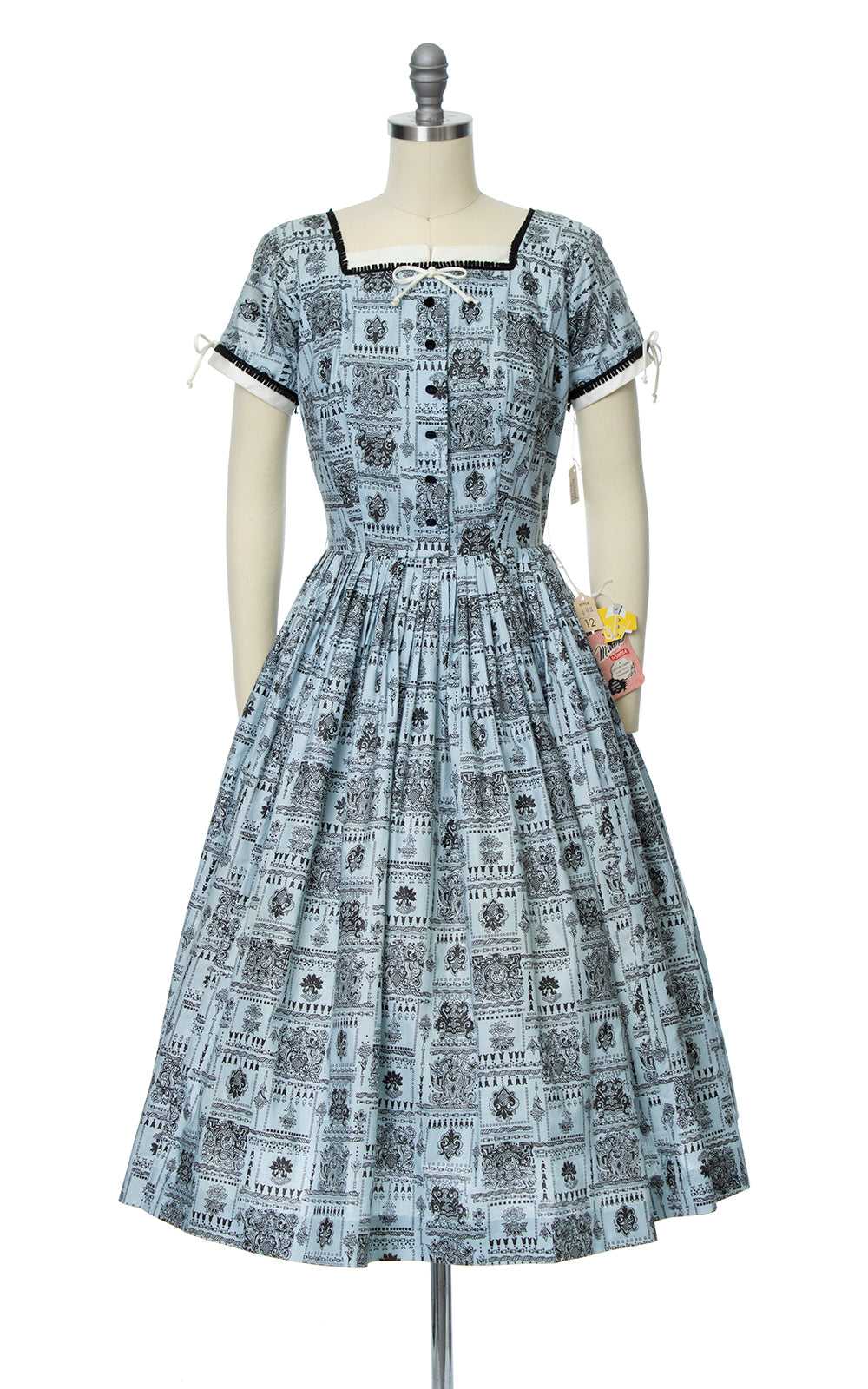 DEADSTOCK 1950s Printed Cotton Dress | small - image 1