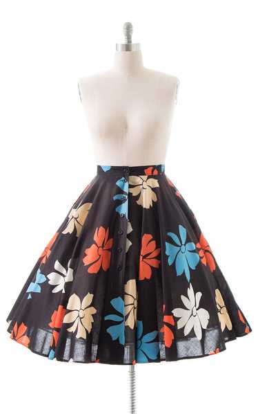 1980s Floral Circle Skirt | medium