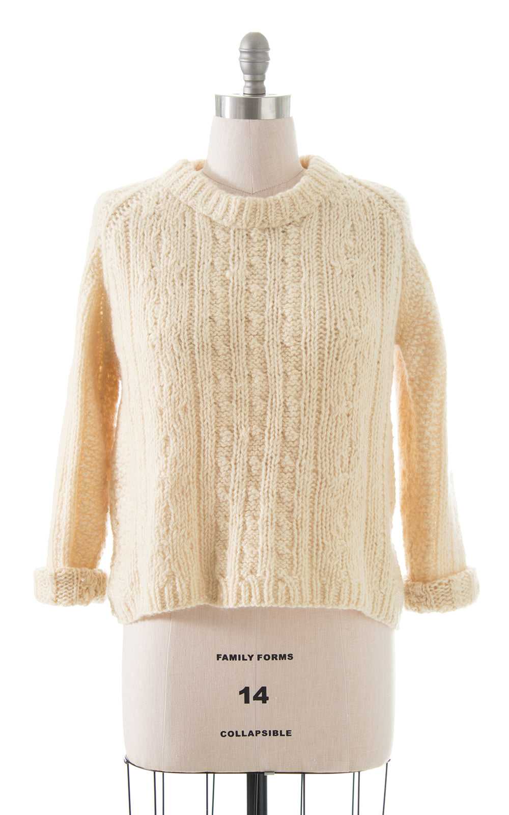 1970s 1980s Cable Knit Wool Sweater | large/x-lar… - image 1