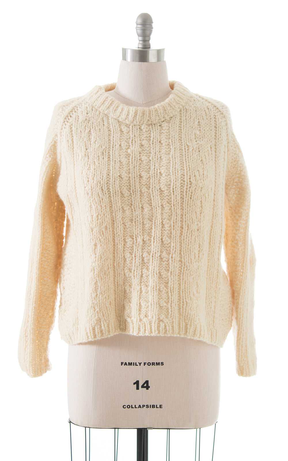 1970s 1980s Cable Knit Wool Sweater | large/x-lar… - image 3