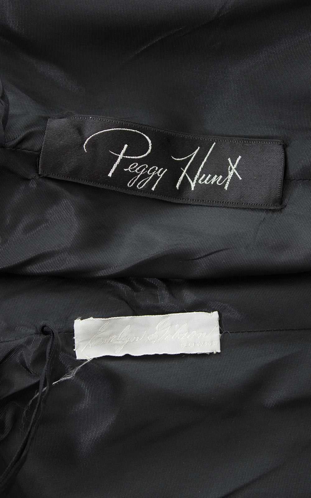 1950s Peggy Hunt Floral Sequin Silk & Linen Dress… - image 9