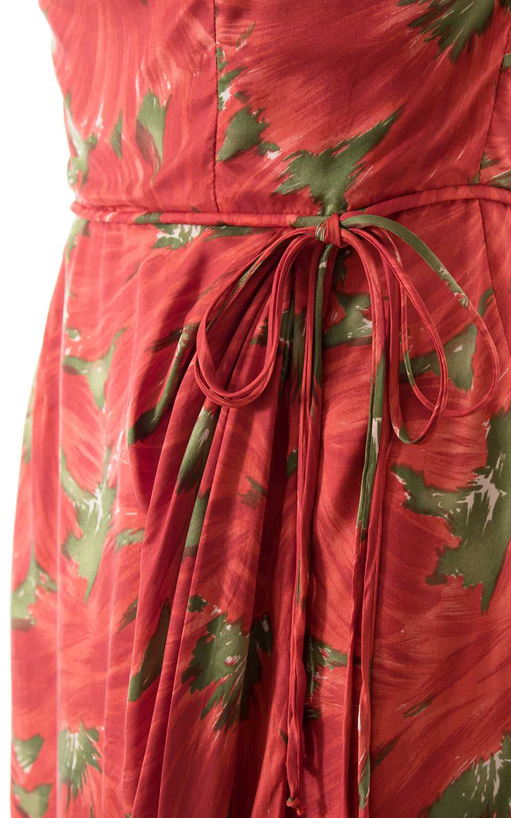 1950s Silk Floral Wiggle Dress | small - image 6