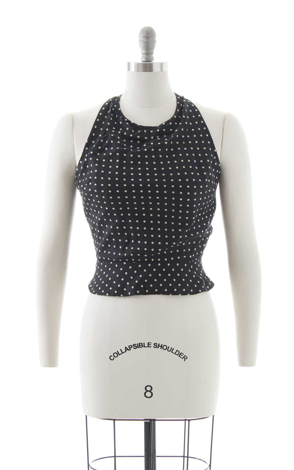 1970s Polka Dot Halter Top | small - image 1