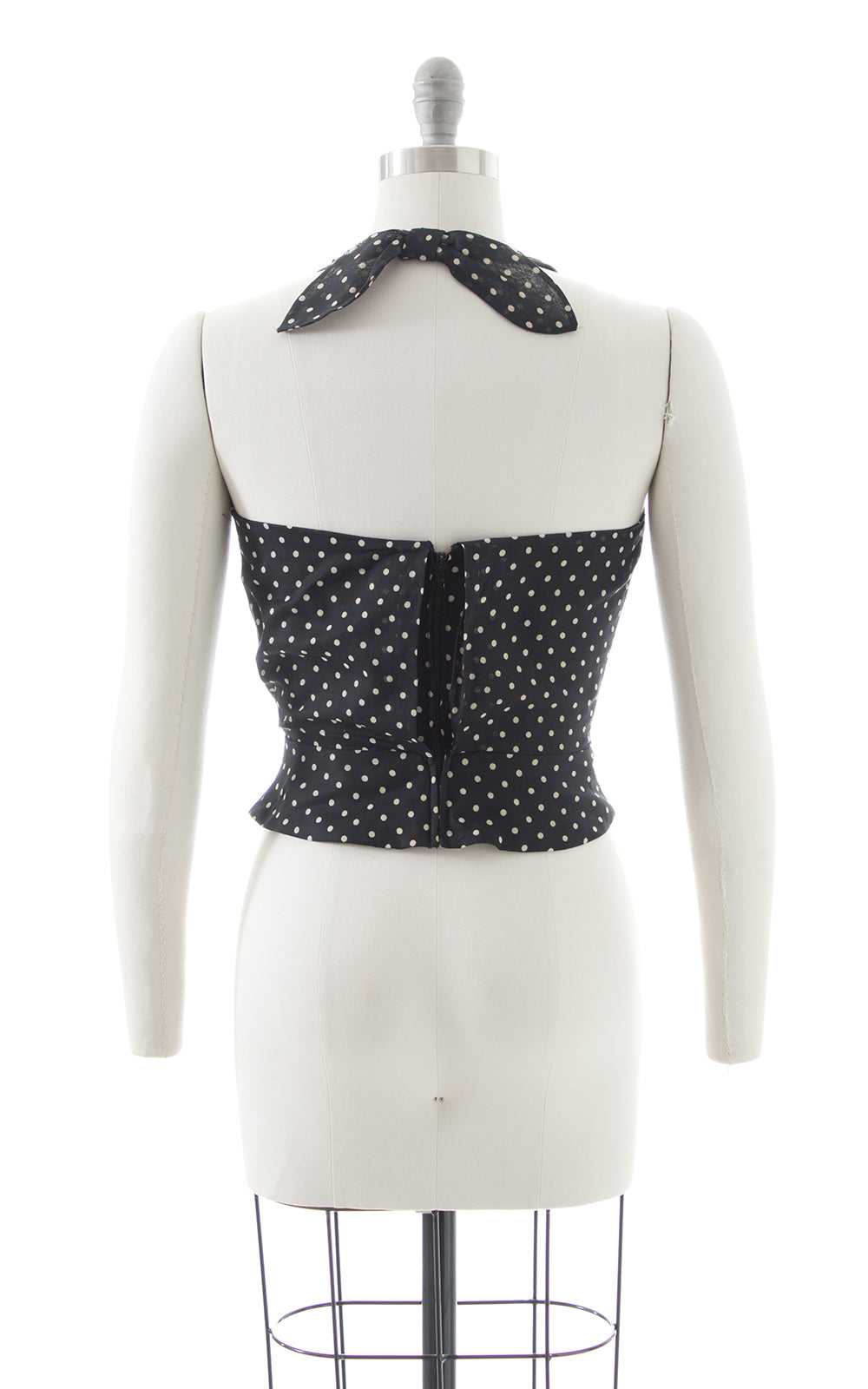 1970s Polka Dot Halter Top | small - image 4