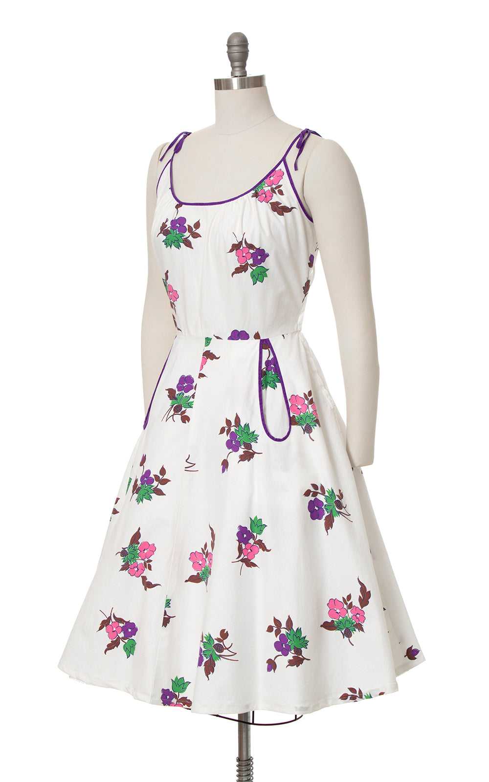 1950s Cute Pockets Floral Cotton Sundress | medium - image 3