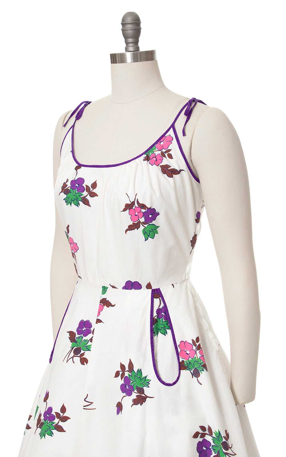 1950s Cute Pockets Floral Cotton Sundress | medium - image 5