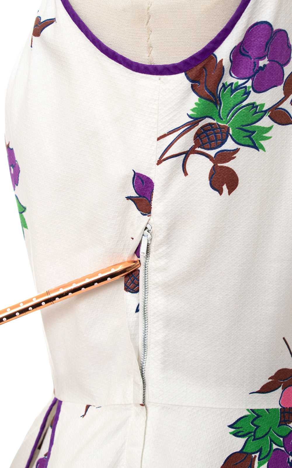 1950s Cute Pockets Floral Cotton Sundress | medium - image 7