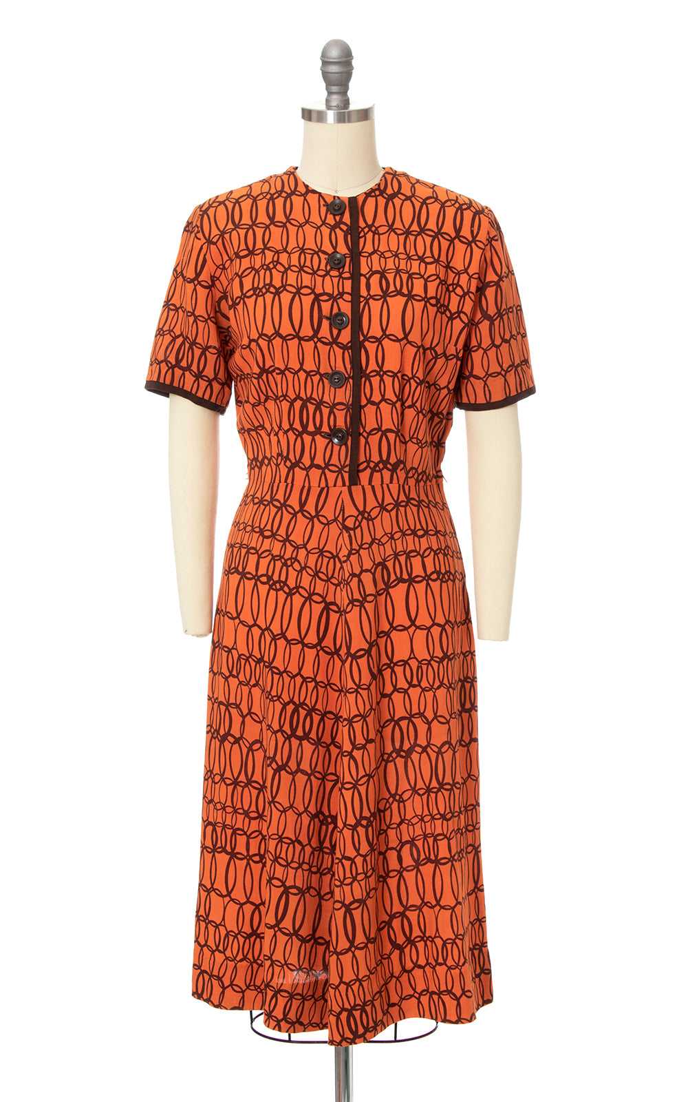 1940s Loopty Loop Linen Shirtwaist Dress | small - image 1