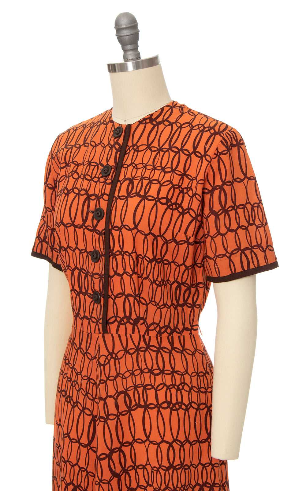 1940s Loopty Loop Linen Shirtwaist Dress | small - image 5
