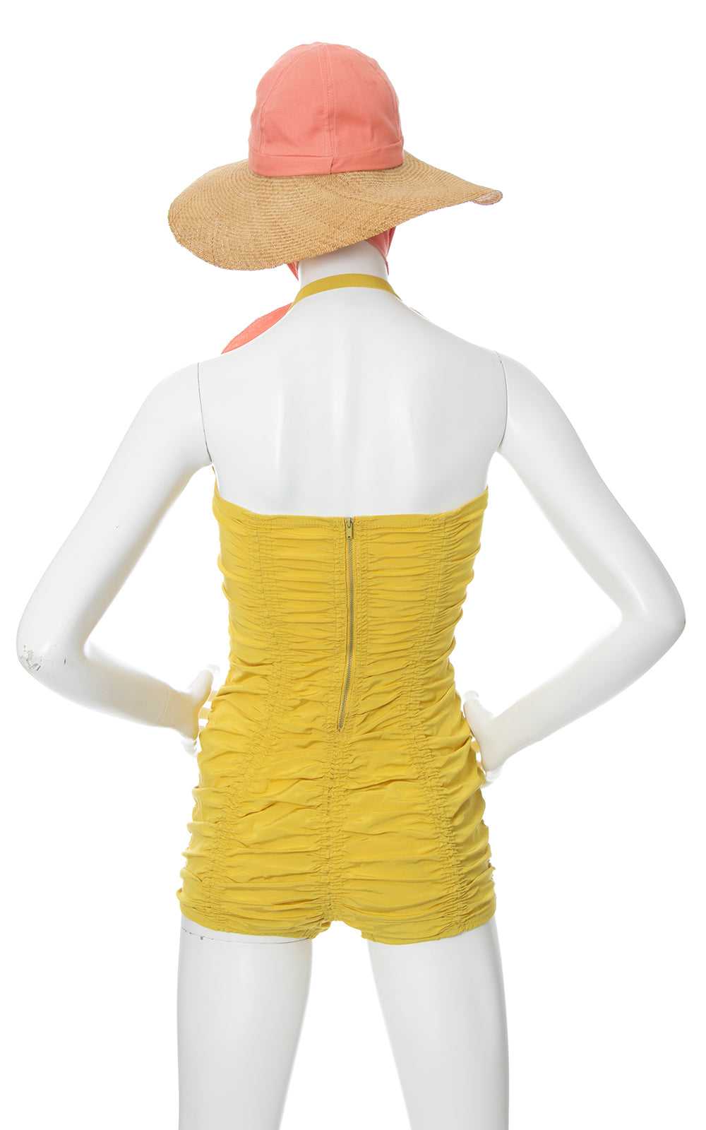 1950s CATALINA Yellow Ruffled Smocked Swimsuit | … - image 4