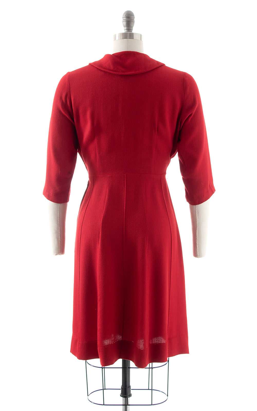 1960s Red Peter Pan Collar Shirt Dress | medium - image 4