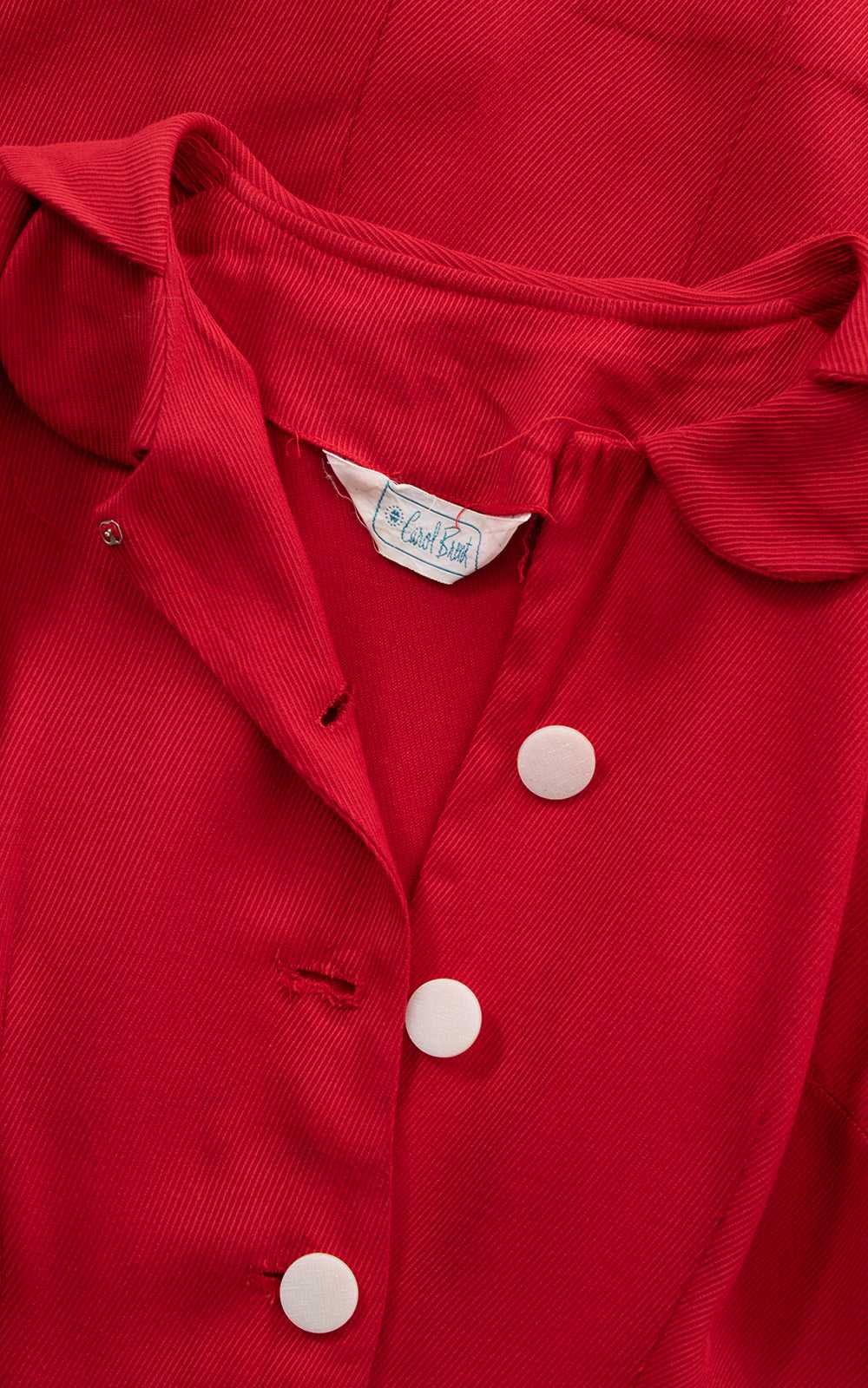 1960s Red Peter Pan Collar Shirt Dress | medium - image 7