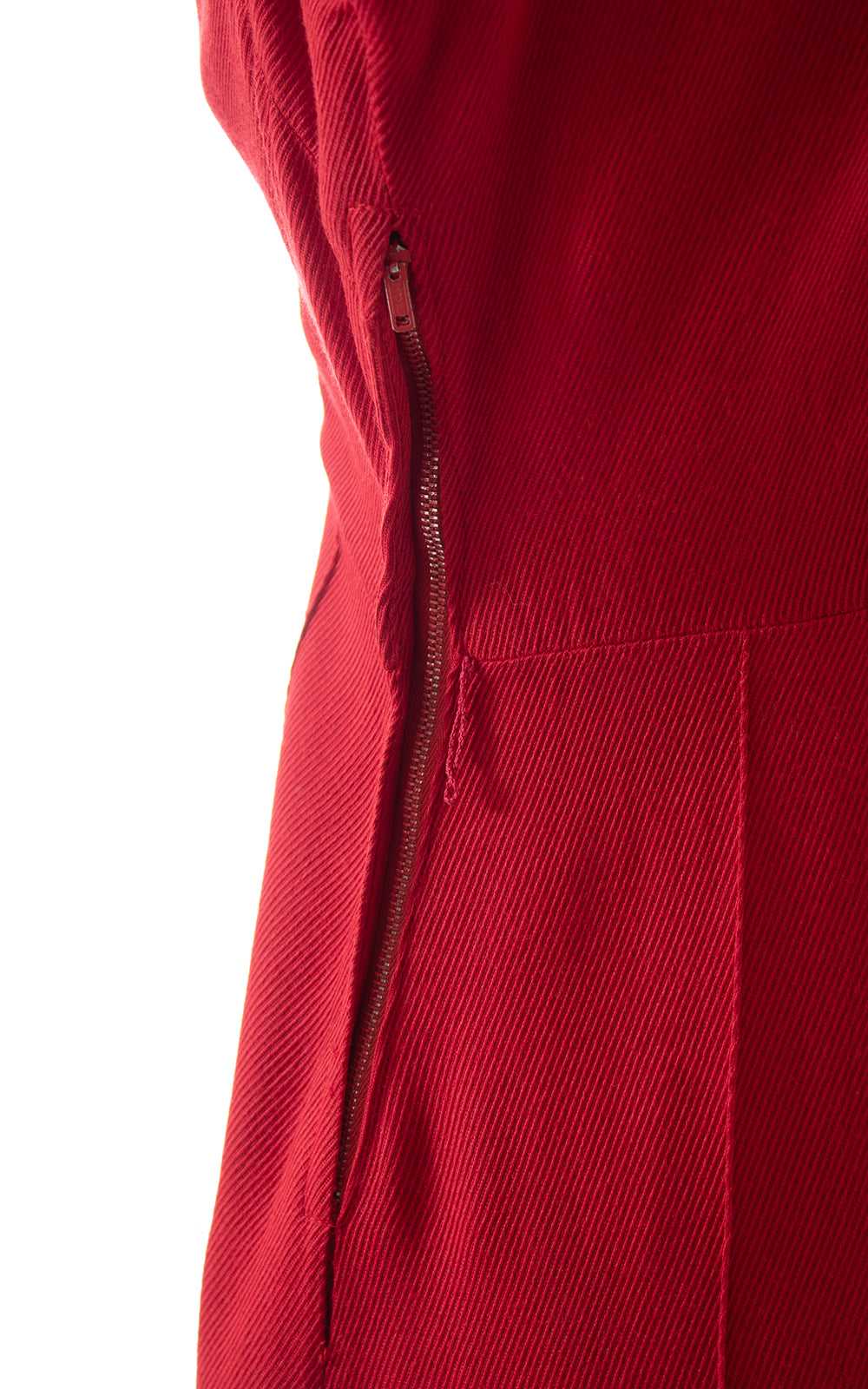 1960s Red Peter Pan Collar Shirt Dress | medium - image 8