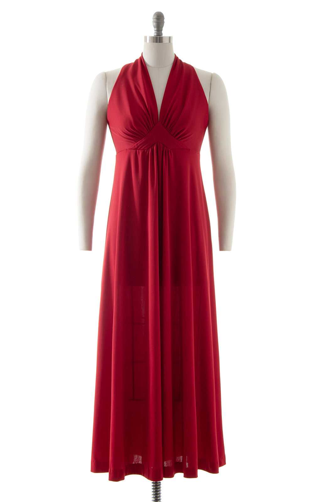1970s Cabernet Red Maxi Dress | x-small/small - image 1
