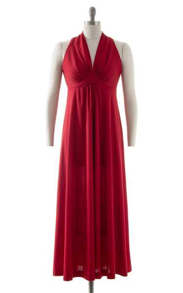 1970s Cabernet Red Maxi Dress | x-small/small