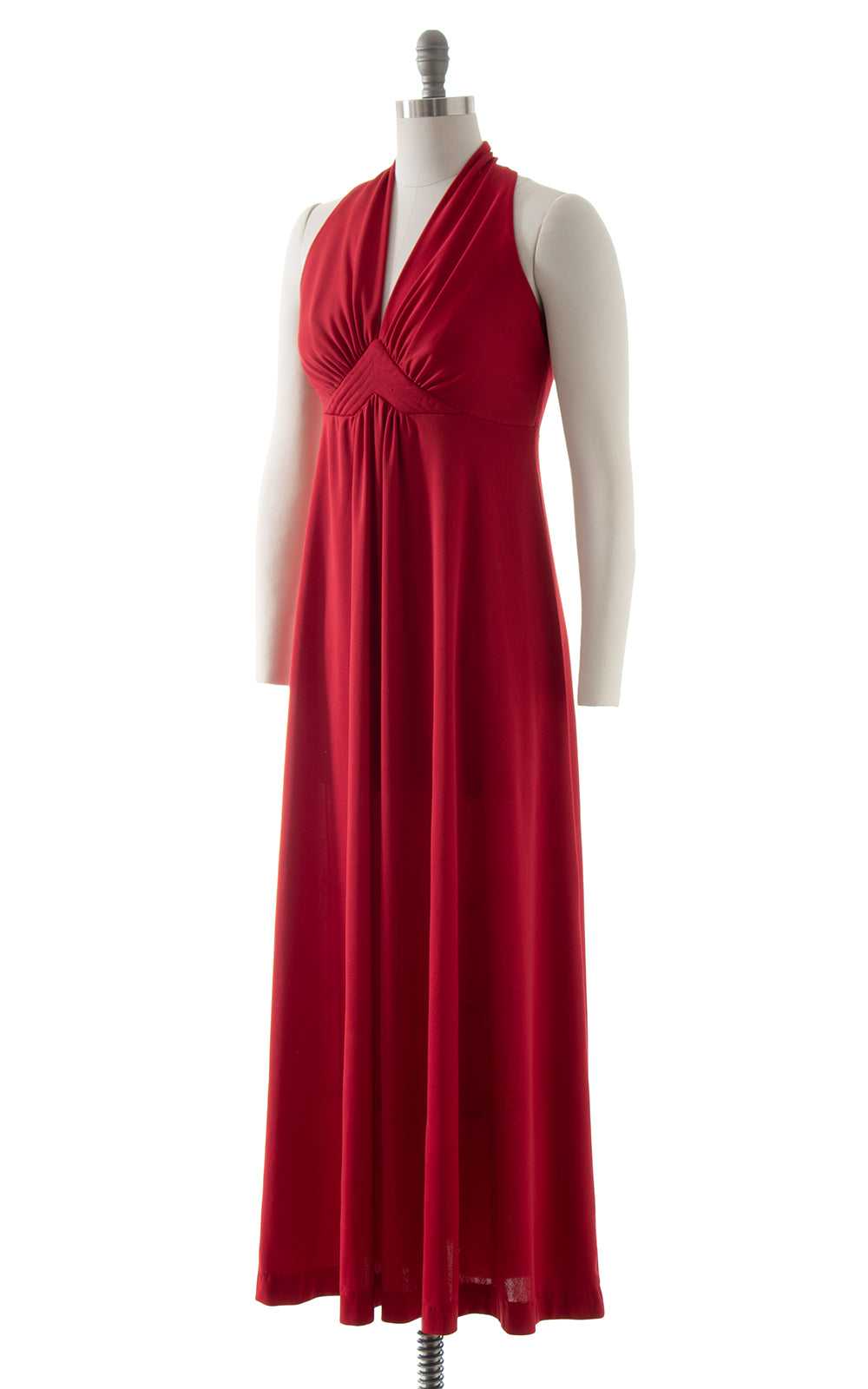 1970s Cabernet Red Maxi Dress | x-small/small - image 3