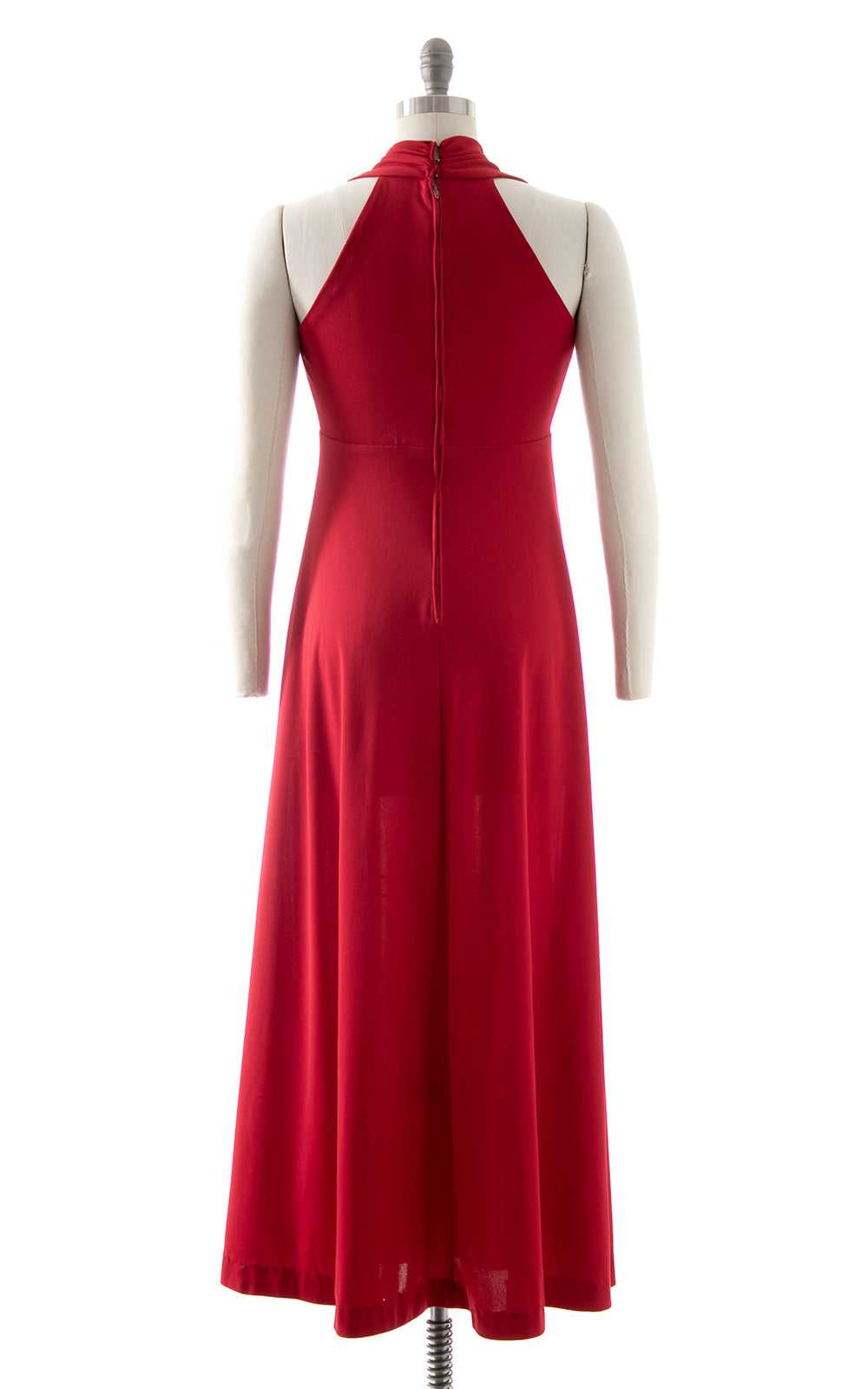 1970s Cabernet Red Maxi Dress | x-small/small - image 4