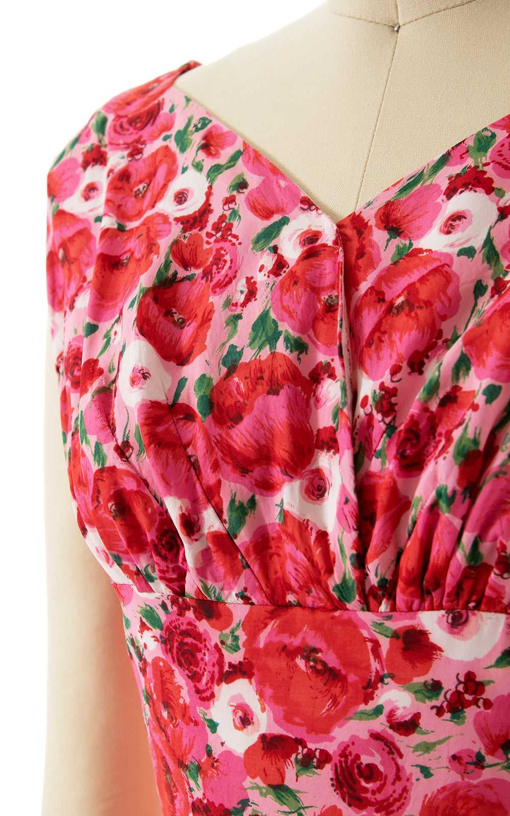 1950s Rose Print Sundress | x-small - image 2