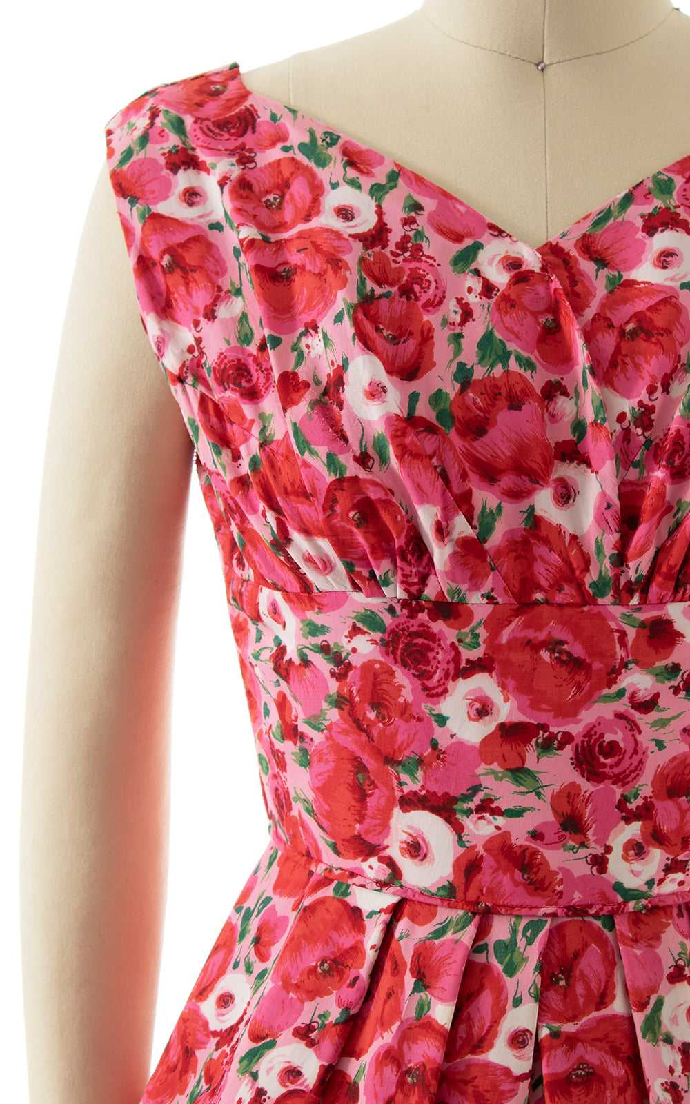 1950s Rose Print Sundress | x-small - image 6